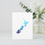 マオリ ニュージーランド 地図 民族 タトゥー ギフト アイデア インビテーションポストカード (スタンド正面)