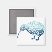 マオリKiwiバードブルー – ギフトアイディア マグネット (正面/裏面)