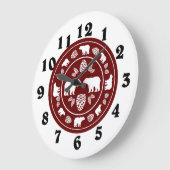 マオ素朴ンベア・ピネコン ラージ壁時計 (傾斜)