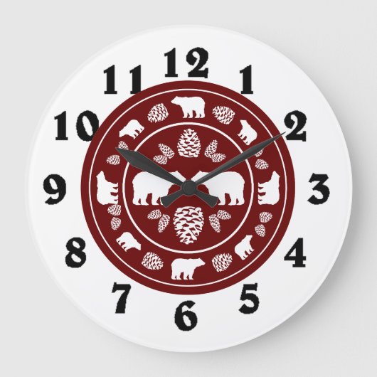 マオ素朴ンベア・ピネコン ラージ壁時計 (正面)