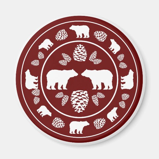 マオ素朴ンベアpinecone circle magnet マグネット (正面)