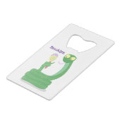 マカおもしろいカ漫画の緑のヘビ クレジットカード栓抜き (裏面アングル)