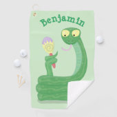 マカおもしろいカ漫画の緑のヘビ ゴルフタオル (インサイチュ)