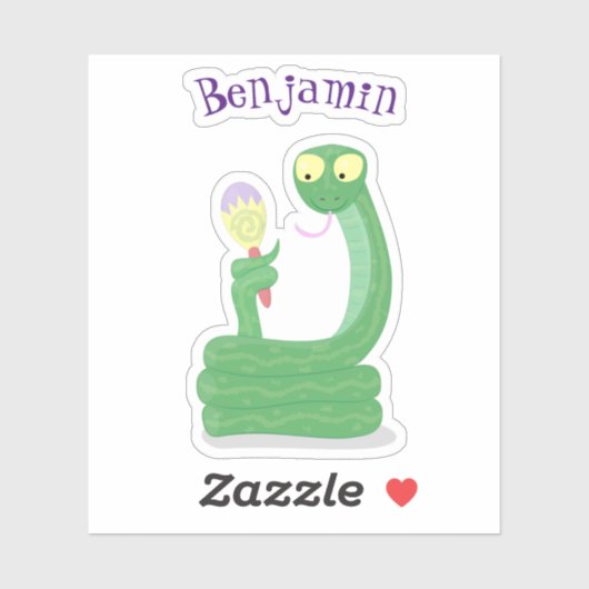 マカおもしろいカ漫画の緑のヘビ シール (シート)