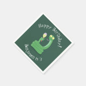 マカおもしろいカ漫画の緑のヘビ スタンダードカクテルナプキン (角)