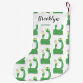 マカおもしろいカ漫画の緑のヘビ スモールクリスマスストッキング (裏面)