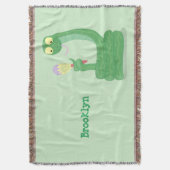 マカおもしろいカ漫画の緑のヘビ スローブランケット (正面縦)