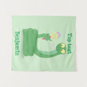 マカおもしろいカ漫画の緑のヘビ タペストリー (正面(横))