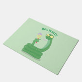 マカおもしろいカ漫画の緑のヘビ ドアマット (アングル)