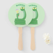 マカおもしろいカ漫画の緑のヘビ ハンドファン (正面&裏面)