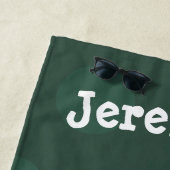 マカおもしろいカ漫画の緑のヘビ ビーチタオル (インサイチュ)