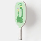 マカおもしろいカ漫画の緑のヘビ ピックルボールラケット (左)