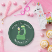 マカおもしろいカ漫画の緑のヘビ ペーパープレート (パーティー)