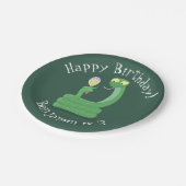 マカおもしろいカ漫画の緑のヘビ ペーパープレート (アングル)