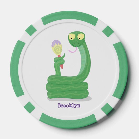 マカおもしろいカ漫画の緑のヘビ ポーカーチップ (裏面)