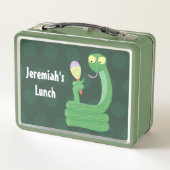 マカおもしろいカ漫画の緑のヘビ メタルランチボックス (裏面)