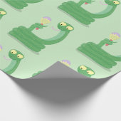 マカおもしろいカ漫画の緑のヘビ ラッピングペーパー (角)