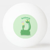 マカおもしろいカ漫画の緑のヘビ 卓球ボール (裏面)