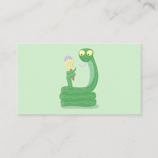 マカおもしろいカ漫画の緑のヘビ 名刺 (裏面)