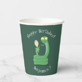 マカおもしろいカ漫画の緑のヘビ 紙コップ (裏面)
