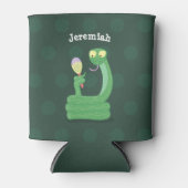 マカおもしろいカ漫画の緑のヘビ 缶クーラー (正面)