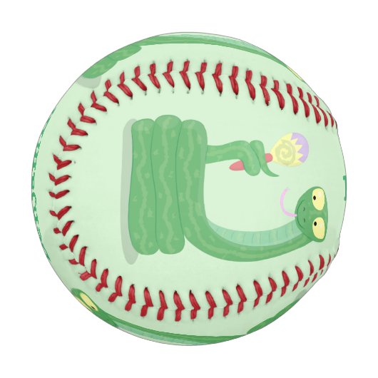 マカおもしろいカ漫画の緑のヘビ 野球ボール (正面左)