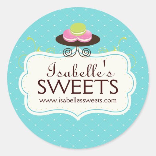 マカお洒落ロンラベル ラウンドシール (正面)