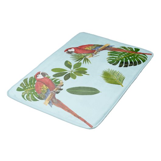 マカアと熱帯の葉 バスマット (アングル)