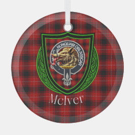 マカイバースコティッシュクランタータンチェック&クレスト ガラスオーナメント