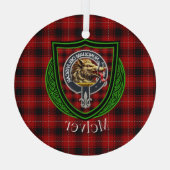 マカイバースコティッシュクランタータンチェック&クレスト ガラスオーナメント (裏面)