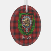 マカイバースコティッシュクランタータンチェック&クレスト ガラスオーナメント (正面右)