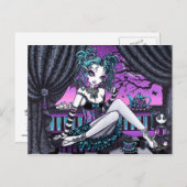 マカイラカディブル妖精の国ティーパーティーファンタジーポストカード ポストカード (正面/裏面)