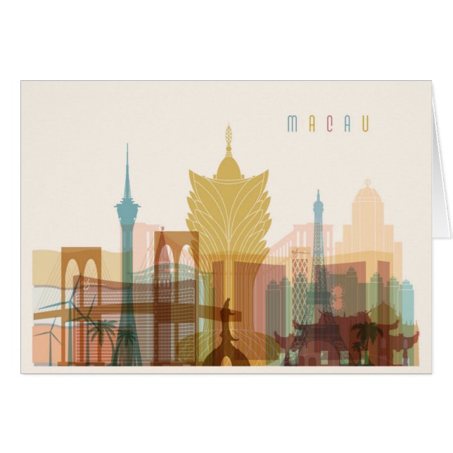 マカウの中国|都市スカイライン (正面横)