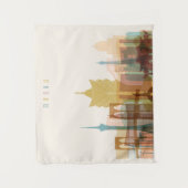 マカウの中国|都市スカイライン タペストリー (正面)