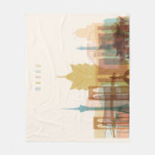 マカウの中国|都市スカイライン フリースブランケット (正面)