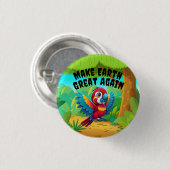 マカウオウムが再び環境素晴らし化する 缶バッジ (正面&裏面)