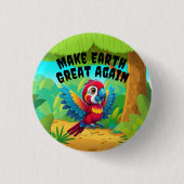 マカウオウムが再び環境素晴らし化する 缶バッジ (正面)