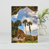 マカウワヒ洞窟のヤシの木、カウアイ島、ハワイ 招待状 (スタンド正面)