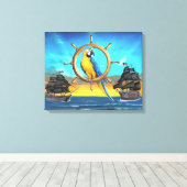 マカウ海賊鸚鵡 キャンバスプリント (インサイチュ (ウッドフロア))