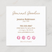 マカエレガントロンモダンベーカリースクエアビジネスカード スクエア名刺 (裏面)