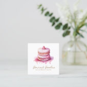 マカエレガントロンモダンベーカリースクエアビジネスカード スクエア名刺 (スタンド正面)