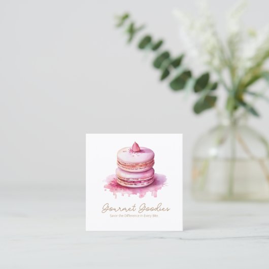 マカエレガントロンモダンベーカリースクエアビジネスカード スクエア名刺 (スタンド正面)