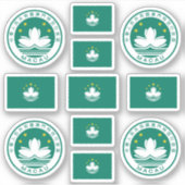 マカオのシンボル/腕と旗のコートのシール シール (正面)