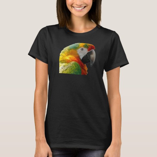 マカオウ数々のオウム色のオウム鳥類鳥類学 Tシャツ (正面)