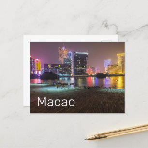 マカオカジノスカイラインパノラマ中国ナイトタイム シーズンポストカード