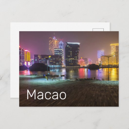 マカオカジノスカイラインパノラマ中国ナイトタイム シーズンポストカード (正面/裏面)