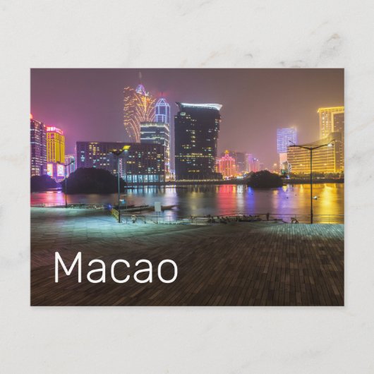 マカオカジノスカイラインパノラマ中国ナイトタイム シーズンポストカード (正面)