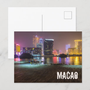 マカオカジノスカイラインパノラマ中国ナイトタイム シーズンポストカード