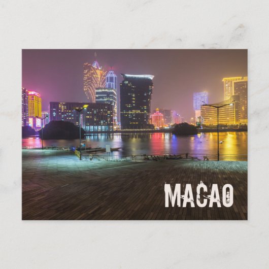マカオカジノスカイラインパノラマ中国ナイトタイム シーズンポストカード (正面)