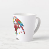 マカオカラフルパロッツ赤を飲む カフェラテマグ (右アングル)